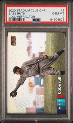 2020 Stadium Club Chrome Babe Ruth #3 Gold Refractor PSA 10