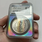 1886 NGCX 9.4 MS64 Morgan Dollar, VaultBox Holo Core, Reverse Rainbow Toning