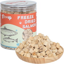 Freeze Dried Salmon Dog Treats, Single Ingredient Raw Dog Food Toppers, Healthy