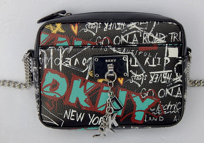DKNY WOMENS CLEO TOP ZIP CROSSBODY CAMERA BAG BLACK NEW$148 AUTHENTIC