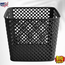 Mainstays Cube Black Decorative Plastic Storage Basket, 13 in x 11 in