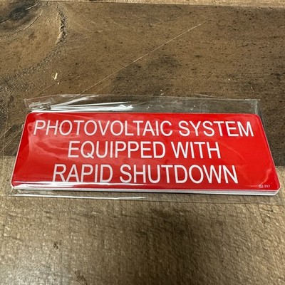 1.75'' x 5'' Photovoltaic System Equipped w Rapid Shutdown Label 02-317 Pack of 10