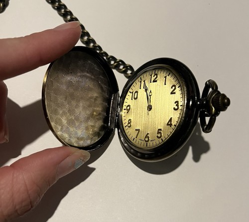 Vintage Gruen Quartz Timepiece Grandpa Brown + Bronze Second Hand Pocket Watch - Picture 4 of 4