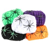 Halloween Spinnennetz Deko Spinne Baumwolle Party Garten Tisch 100G 10 Spinnen