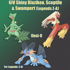 6IV Shiny Blaziken Sceptile Swampert Pokemon Legends ZA (Legends Z-A)