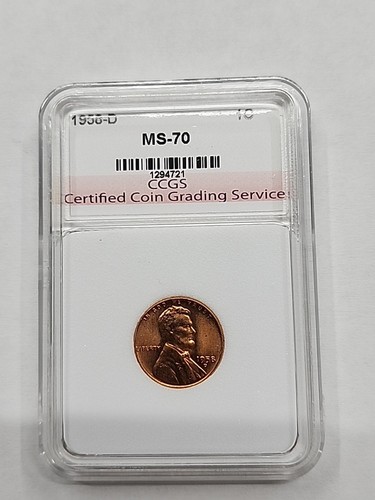 BRILLIANT 1958 D 1c GRADED MS70 RD Lincoln Penny Cent Coin CCGS #1294721