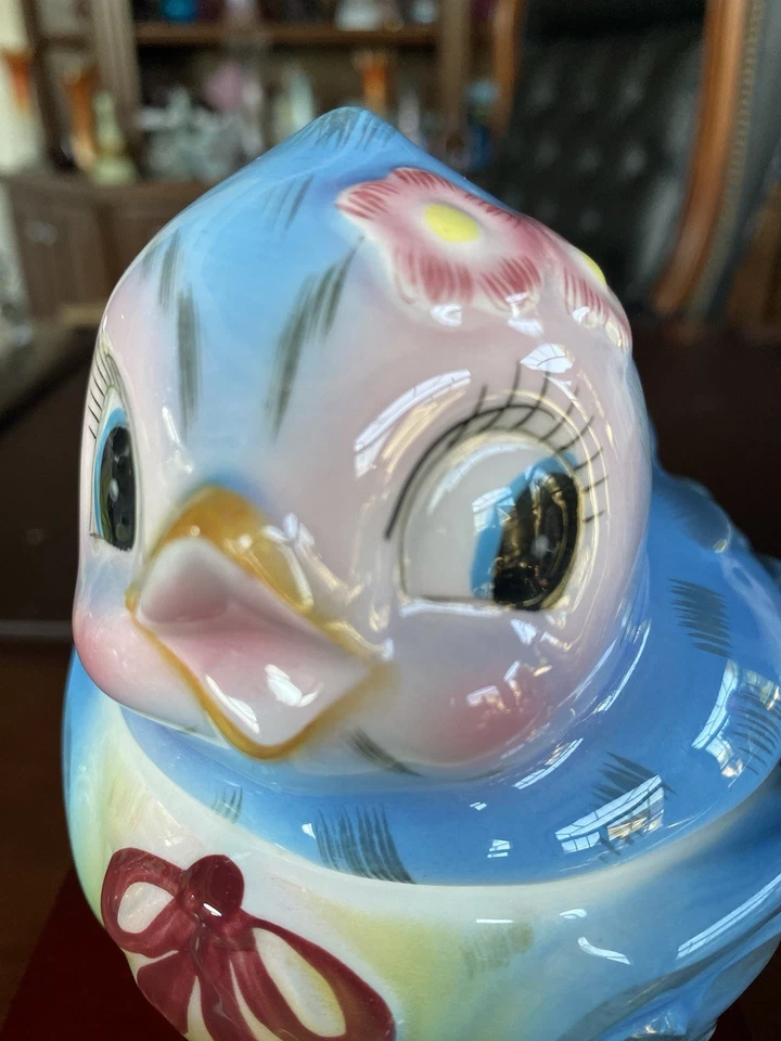 Azúcar antropomórfico clásico George Lefton Blue Bird con tapa - MCM clásico Foto 3 de 4