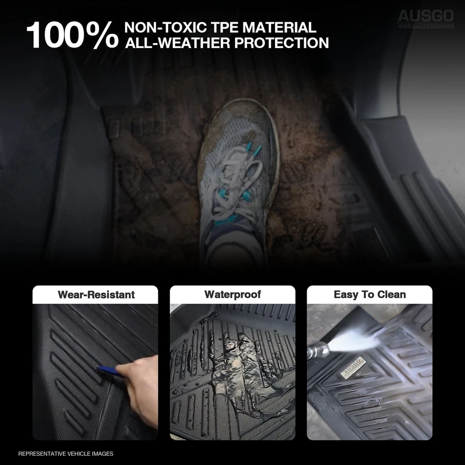AUSGO Floor Mats Boot Liner Set for Land Rover Discovery 3 4 2004-2016 - image 4 of 4