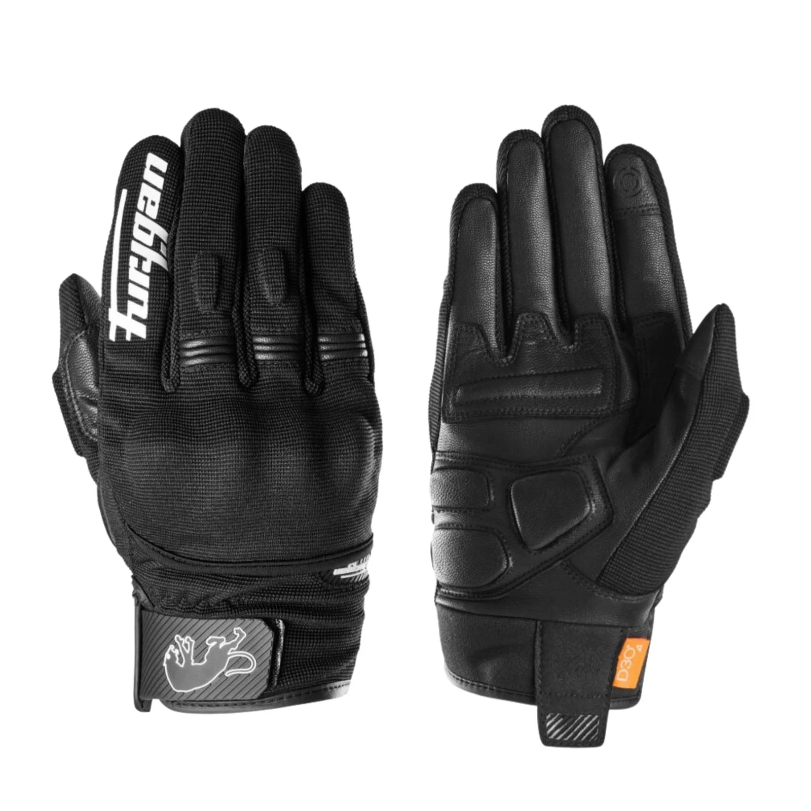 Furygan JET D3O EVO - Men's Motorcycle Gloves - 100% Leather XL, Black-white