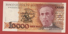 BRAZIL  10 CRUZADOS NOVOS ON 10000 CRUZADOS ( 1989 ) PICK # 218a  UNC.