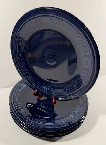 Lot of 4 FIESTA COBALT BLUE DINNER PLATES, Fiestaware HLC, 10-1/2-Inches