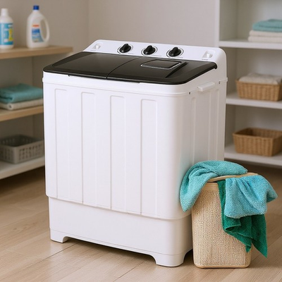 #ad 30lbs Compact Mini Portable Twin Tub Washing Machine Washer Spain for Apartment $195.99