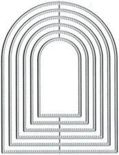 Silver Overlap Arched Border Metal Cutting Dies for Card Making Kit Embossing Pa