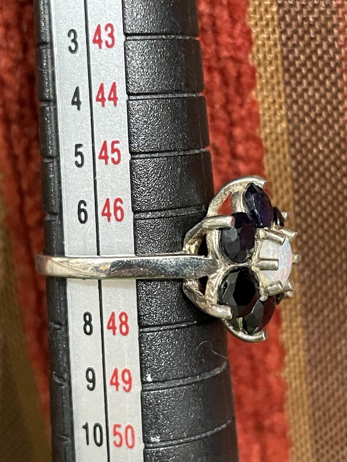 Solid 925 Sterling Silver Natural Opal, Sapphire … - image 11