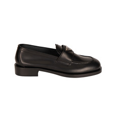 Prada Loafer Unlined Gebürstetes Leder Schwa...