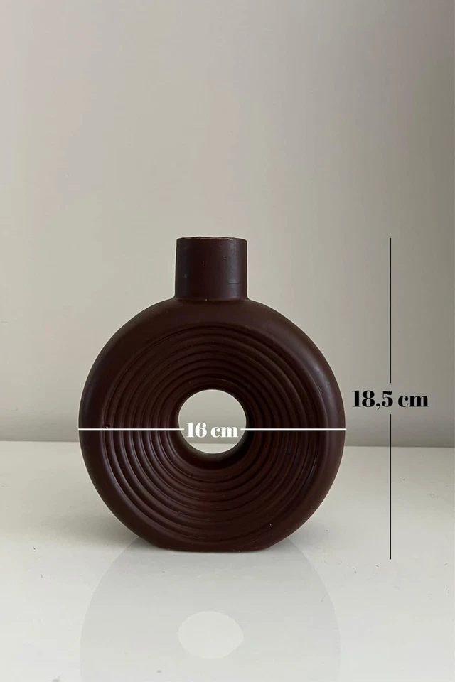 Jarrones de piedra en polvo duraderos hechos a mano - Juego de 2 piezas para espacios contemporáneos Foto 4 de 4