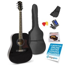 Max SoloJam Acoustic Guitar Starter Kit - Beginner Acoustic Guitars Pack, Black