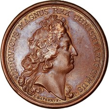 France, Médaille, Louis XIV, Prise de Saint-Ghislain, 1677, Cuivre, Mauger