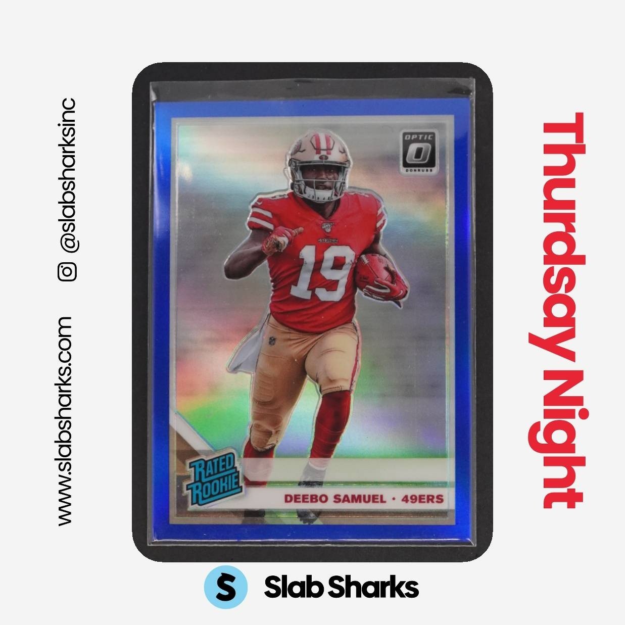 2019 PANINI DONRUSS OPTIC #167 DEEBO SAMUEL BLUE RC RATED ROOKIE /150