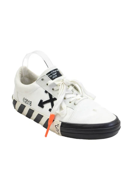 Off White Womens Round Toe Lace Up Low Top Fashion Sneakers White SIze 38 8