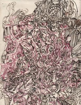 Original Ink Drawing Surreal on Paper 2012 