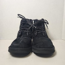 Ugg Neumel High Chukka Boots Men's 6 Black Suede Sheepskin Ankle Lace Up
