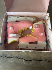Impala Pink Inline Roller Skates w/ Box Bright Yellow Laces Great Condition