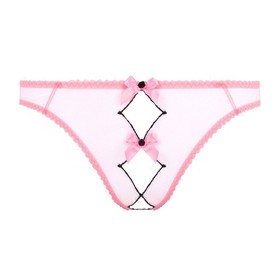 Agent Provocateur LORNA Ouvert XL/5 NWT Baby Pink & Black Org $90 VERY RARE! [G]