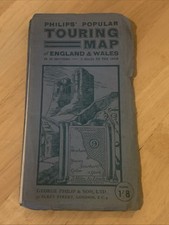 Philip’s Popular Touring Map England & Wales Vintage Road Map Scarborough Castle