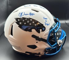 CJ Uzomah Signed Custom TBL Speed Authentic Helmet Philadelphia Eagles JSA Cert