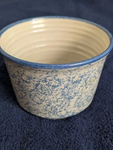 Vintage Red Wing Oven Ware Pottery Spongeware Crock 6" diameter