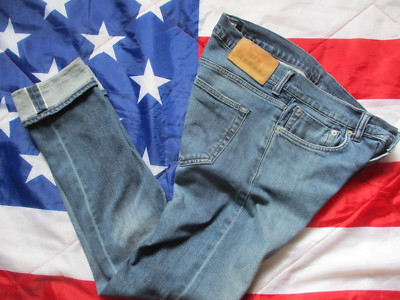 real EDWIN Tokyo Japan ED 80 vintage fashion SELVAGE blue DENIM JEANS 30 32 X 33