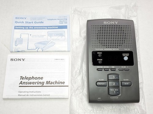 Contestador automático telefónico gris SONY TAM-100 sistema de mensajes digitales usado - Imagen 5 de 5