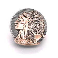 Left Facing Chief Head Concho Antique Nickel w/Rose Gold 1-1/4" 3665-31 