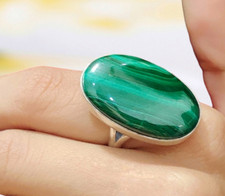 Malachite Ring 925 Sterling Silver Ring Handmade Gemstone Ring Engagement Ring