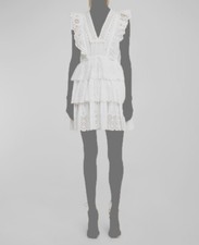 Ulla Johnson Women's White Broderie Anglaise Drawstring Lilith Dress Size 4