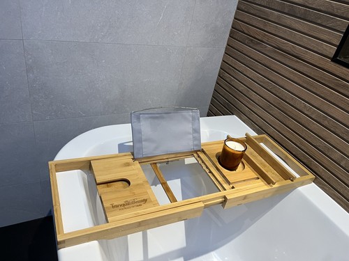 BATH TUB CADDY TRAY / EXTENDABLE HOLDER For BOOK, IPAD, Wine Holder, SPA Rack - Picture 3 of 8
