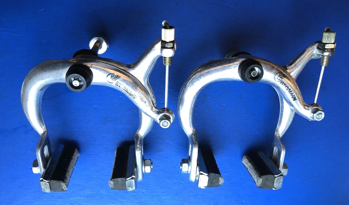 NEW OLD STOCK VINTAGE 1980s WEINMANN ALPHA 801 BRAKES WITH LEATHER BRAKE BLOCKS