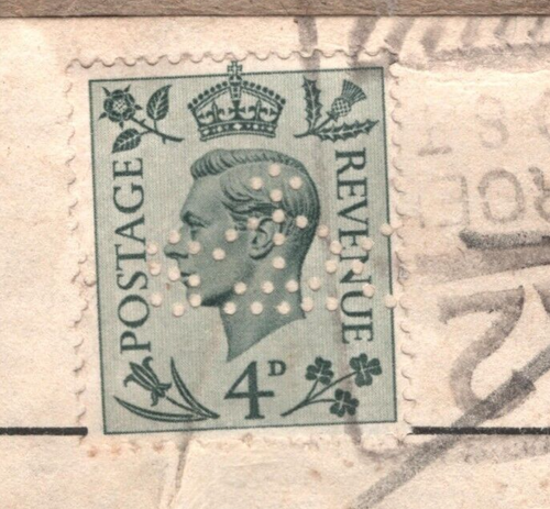 GB OFFICIAL PERFIN Parcel Post Label S CROWN O 4d 3d Stationery Office YK330 - Picture 2 of 10