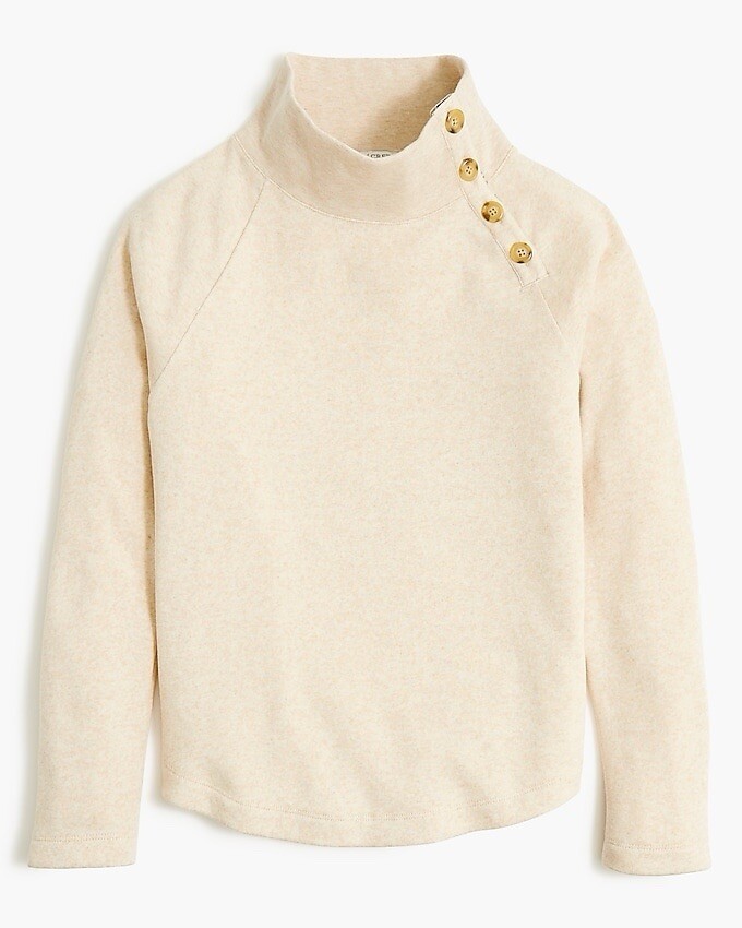 J Crew Solid Beige Wide Button Collar Pullover Sw… - image 1