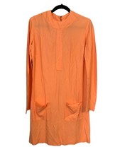 Vintage Orange Midi 60s 70s Mod GoGo Mini Shift Dress Retro Handmade Groovy