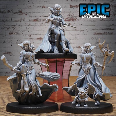 Epic Miniatures Fantasy - FEMALE ELF WARLOCK Dungeons and Dragons DnD Miniatur