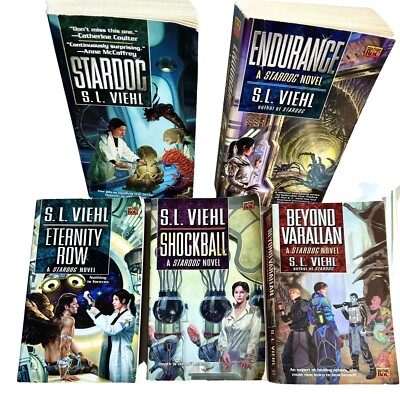 5-S L Viehl Books StarDoc Endurance Beyond Varallan Shockball Eternity Row EVC