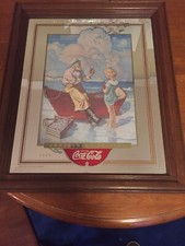 Vintage Coca Cola Mirror Advertise Centennial Edition Lithrograph Rare