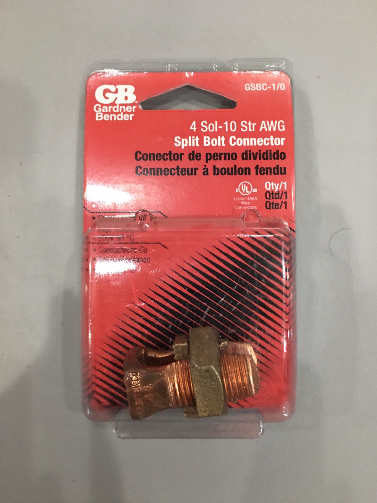 Gardner Bender 1awg Copper Split Bolt Connector Gsbc1/0 for sale