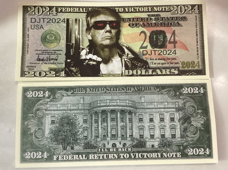 President Donald Trump Banknote 2024 Bill Trumpinator Fun Novelty Dollar Bill