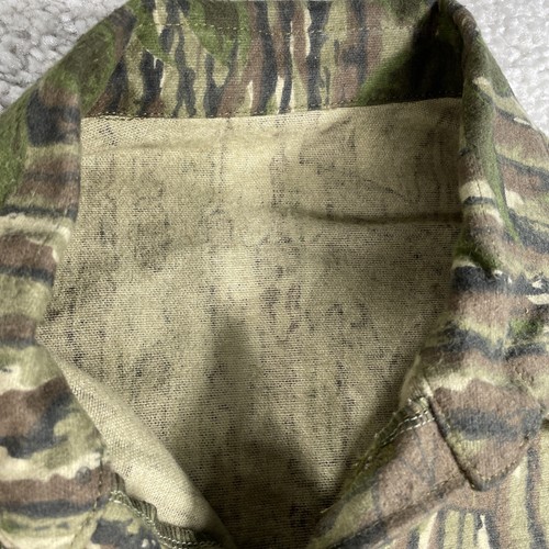 Vintage Camo Shirt Mens Large/XL Chamois Realtree Green Brown Leaves Tree Bark - Picture 3 of 7