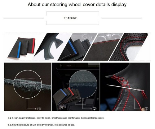 Leather Steering Wheel Cover for BMW G30 G31 G32 G20 G21 G15 G16 X3 X4 X5 G401 - Picture 8 of 8