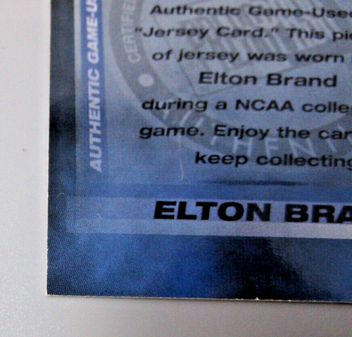 Elton Brand #JC1 /300 NCAA 1999 Press Pass Certified Authentic Game Used Jersey - Picture 9 of 10