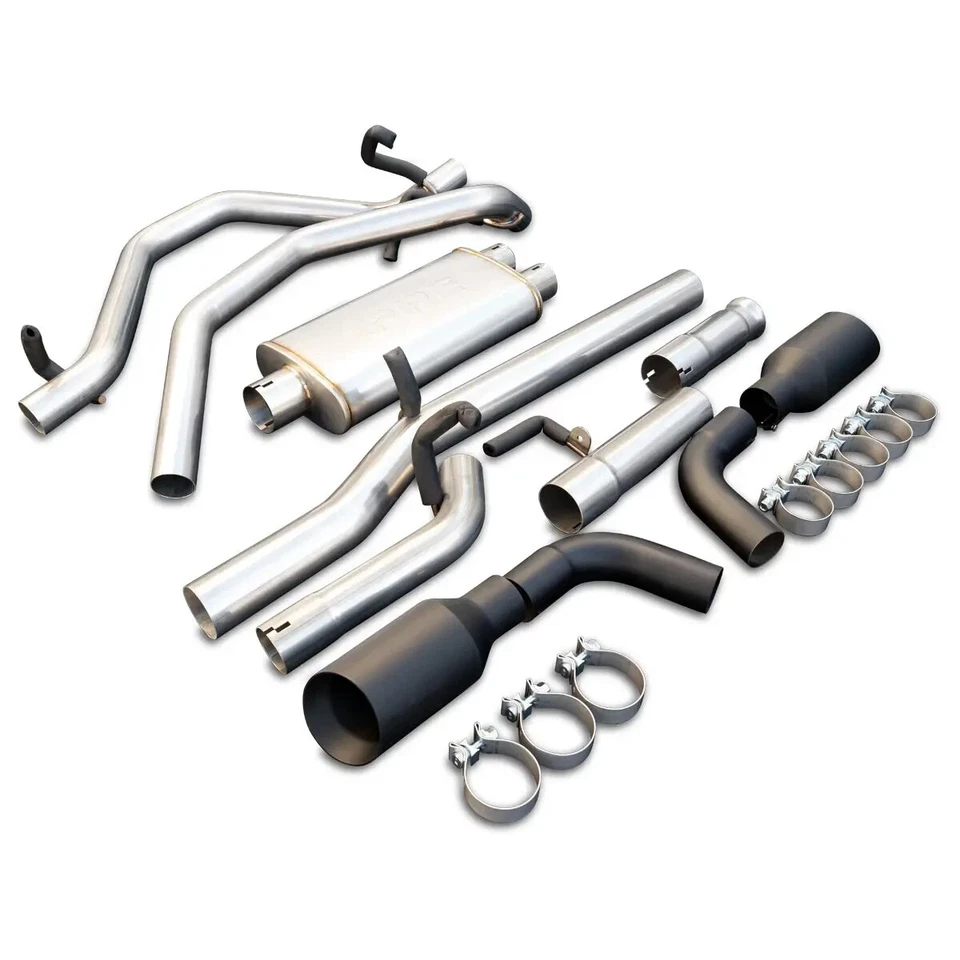 PPE Raw Dual Exit Cat-Back Exhaust Kit w/ Black Tips For 2014-2019 GM 1500 5.3L - Изображение 2 из 3